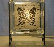 Butterfly glass block lamp